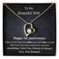 Wife - 1st Anniversary - Forever Love Heart Necklace-FashionFinds4U