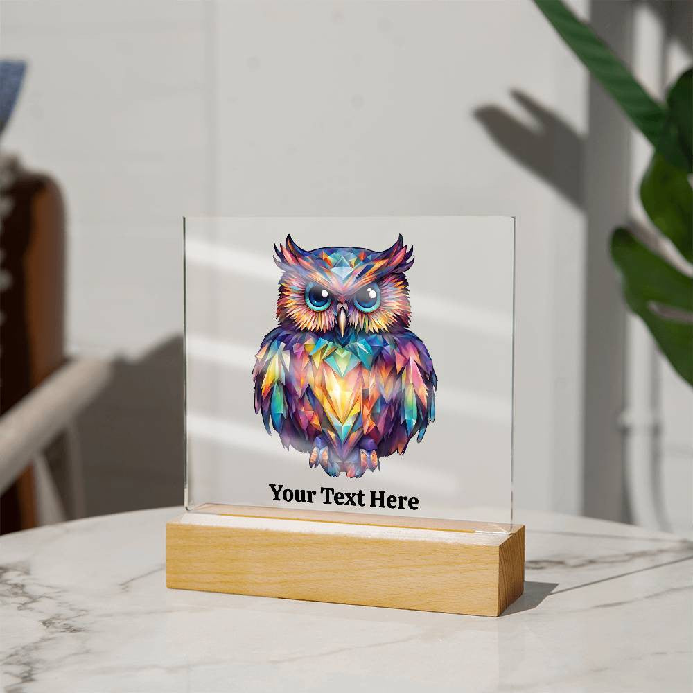 Prismatic Owl, Personalized Gift For Girl, House Warming Gift, Owl Nightlight Gift, Christmas Gift, Birthday Present, Home Decor Gifts