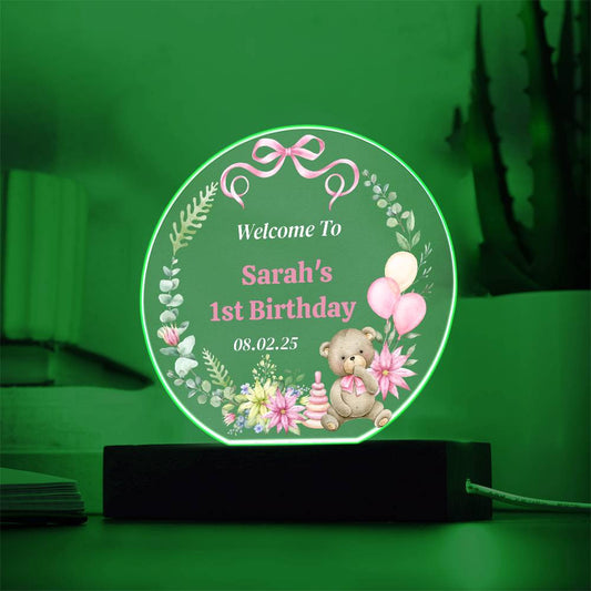 Personalized Baby Shower or Birthday LED Sign