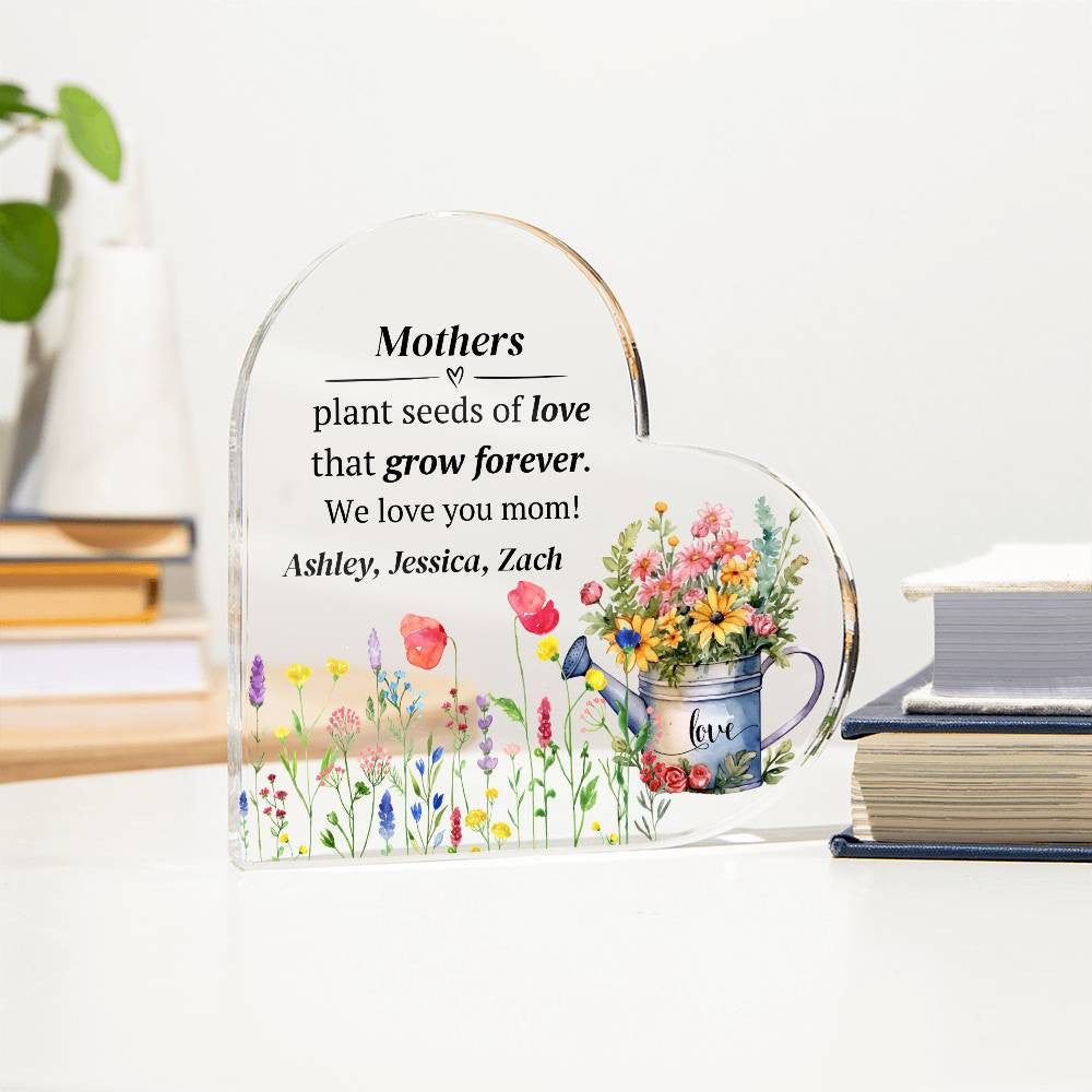 Mother Acrylic Heart Plaque Gift for Mom