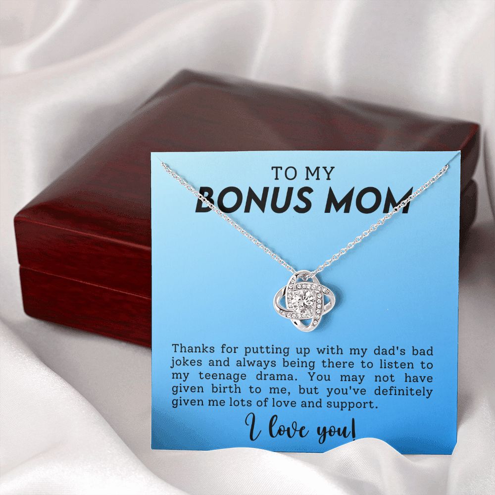 Bonus Mom Funny Love Knot Necklace-FashionFinds4U