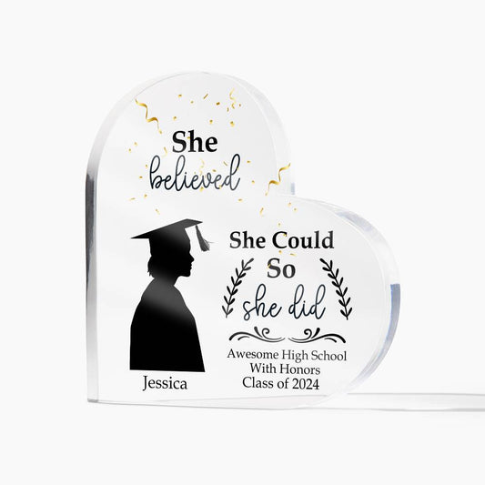 Personalized Graduation Heart Plaque Gift