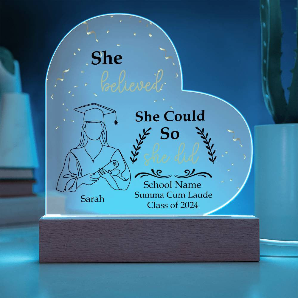 Personalized LED Graduation Plaque Gift for Graduate
