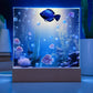 Virtual Aquarium Lighted Acrylic Plaque, Fish Art