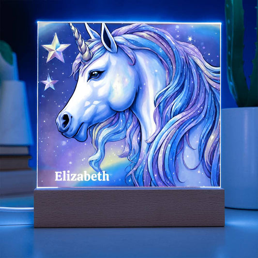Unicorn Stained Glass Acrylic Plaque, Unicorn Picture, Unicorn Nightlight, Gift for Niece, Gift for Daughter, Christmas Gift
