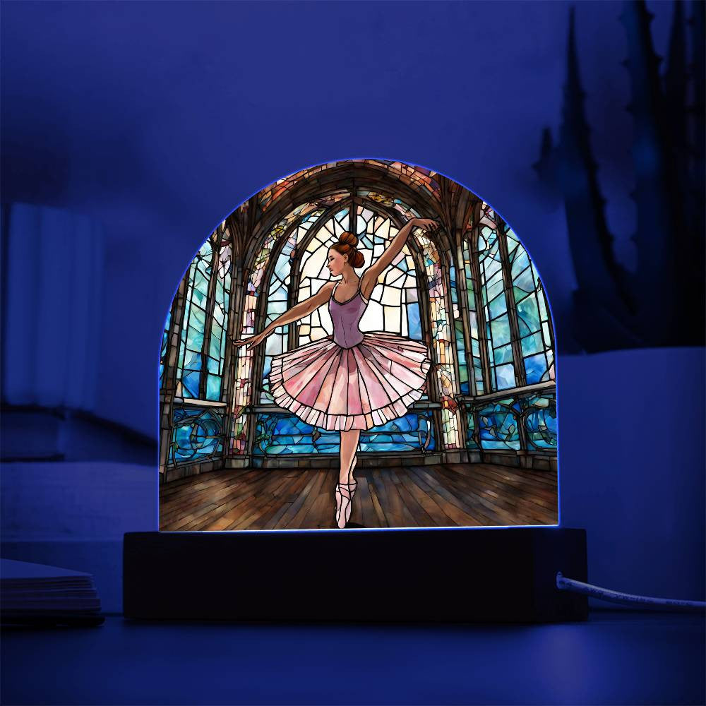 Ballerina Faux Stained Glass Acrylic Nightlight