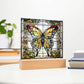 Butterfly Faux Stained Glass Acrylic  Plaque