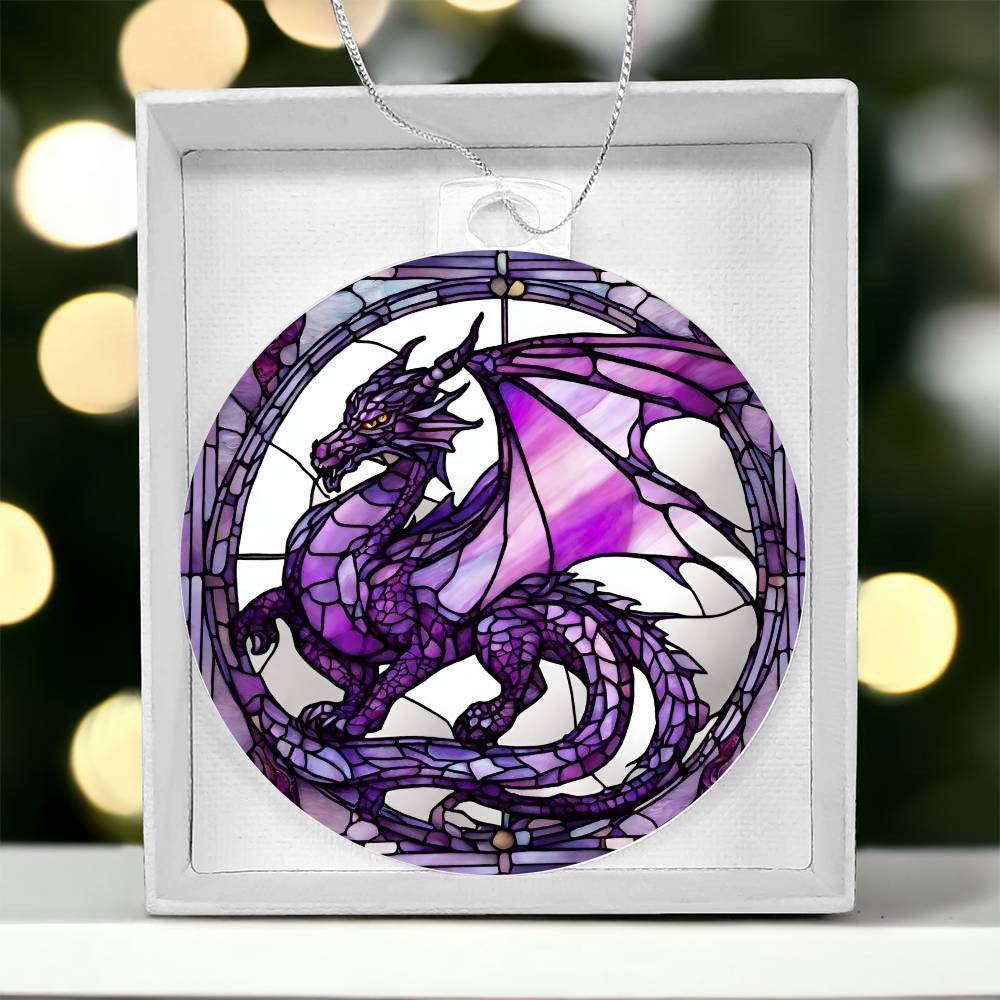 Purple Dragon Acrylic Ornament