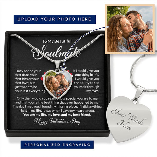 Soulmate Happy Valentine's Day Personalized Photo Engraved Necklace-FashionFinds4U