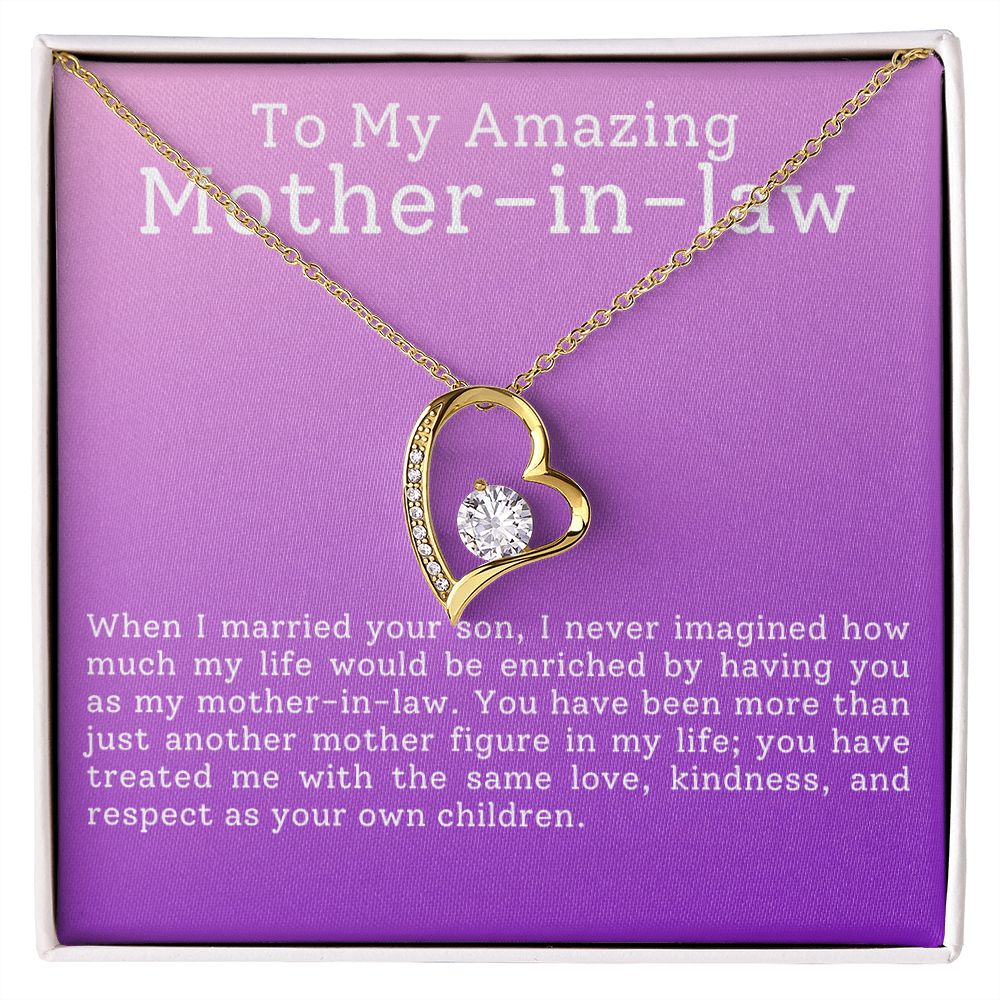 To My Amazing Mother In Law Forever Love Heart Necklace-FashionFinds4U