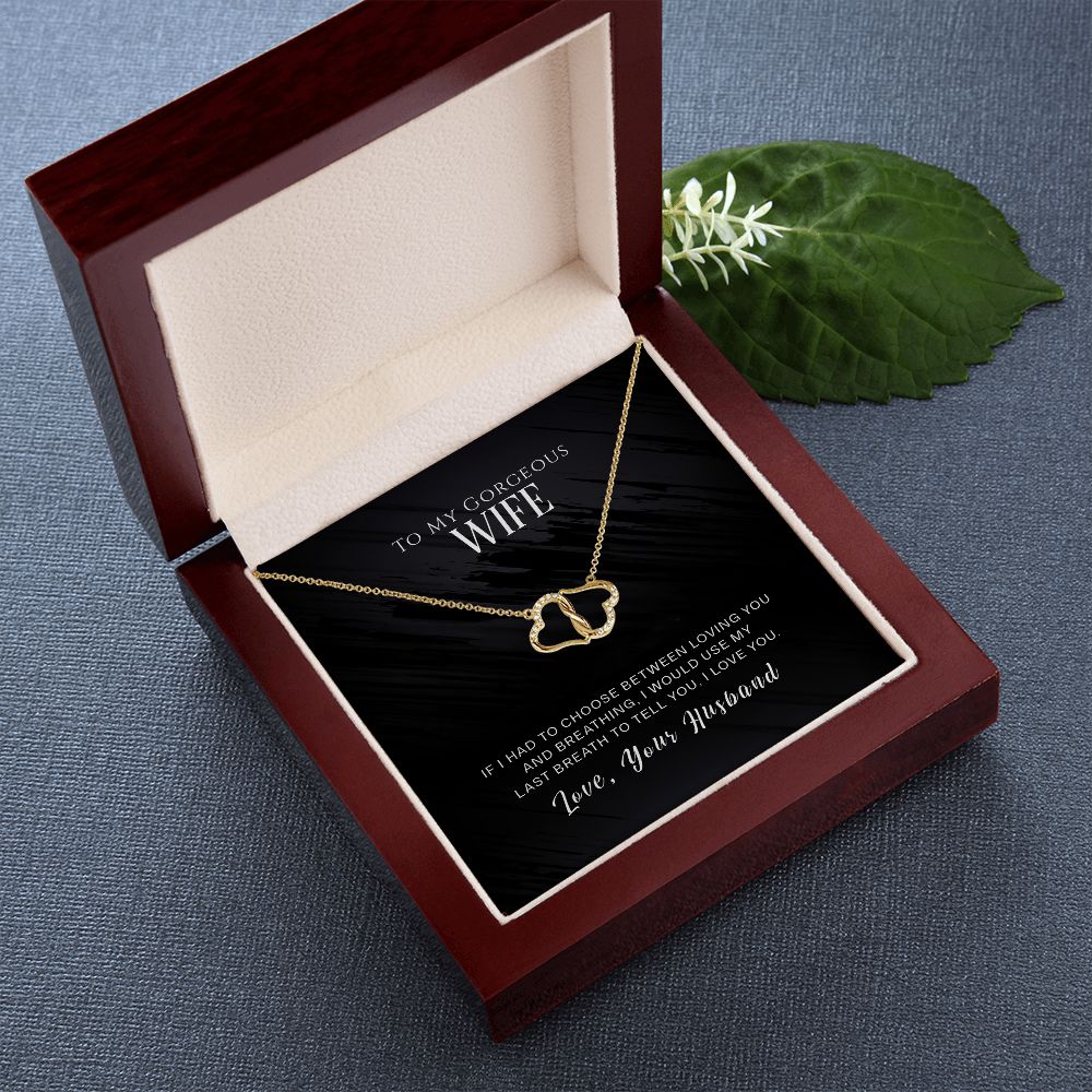Wife - Last Breath -10K Gold Infinity Heart Necklace with Diamonds-FashionFinds4U