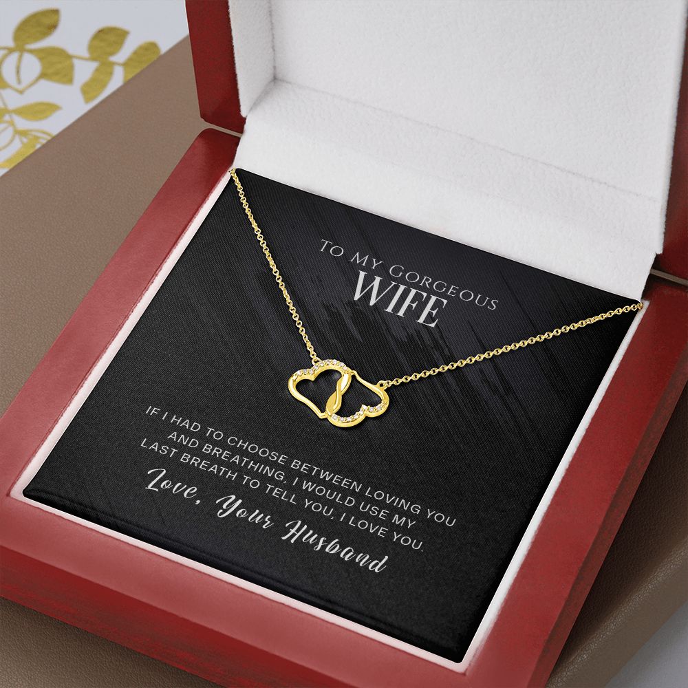 Wife - Last Breath -10K Gold Infinity Heart Necklace with Diamonds-FashionFinds4U