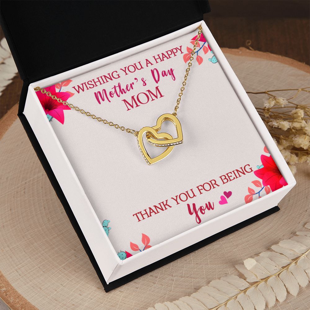 Wishing You A Happy Mother's Day Interlocking Hearts Necklace-FashionFinds4U