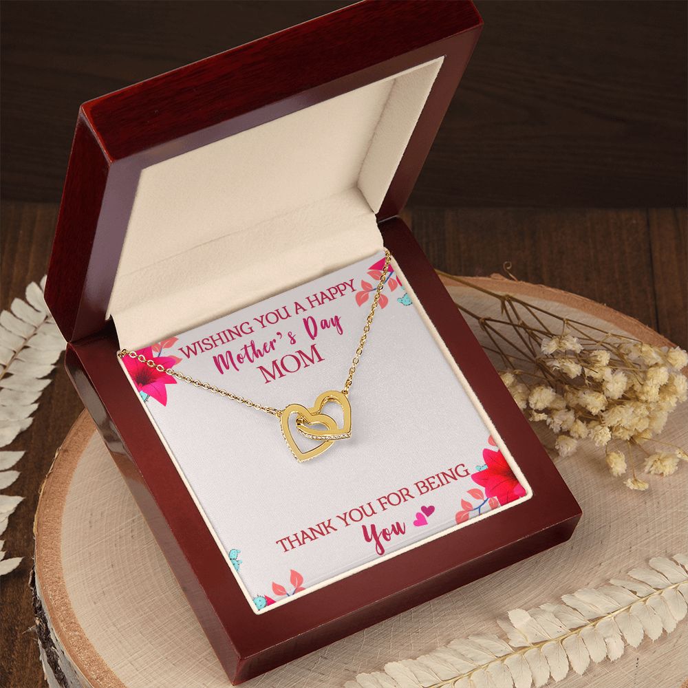Wishing You A Happy Mother's Day Interlocking Hearts Necklace-FashionFinds4U