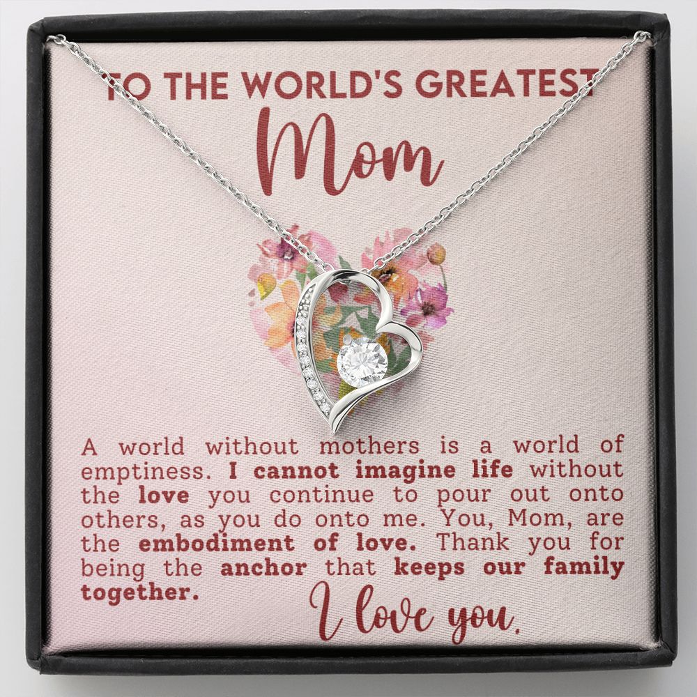 World's Greatest Mom - Forever Love Heart Necklace-FashionFinds4U